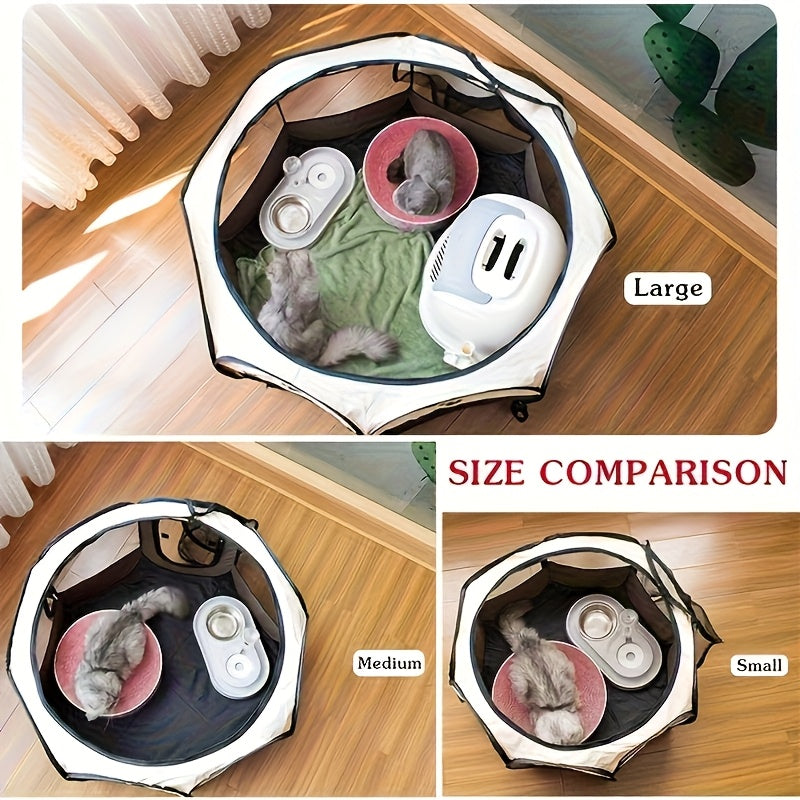 Foldable Octagonal Pet Playpen Fence & Tent – Oxford Cloth Scratch-Resistant Indoor Outdoor Pet Enclosure for Dogs, Cats, Rabbits & Small Animals