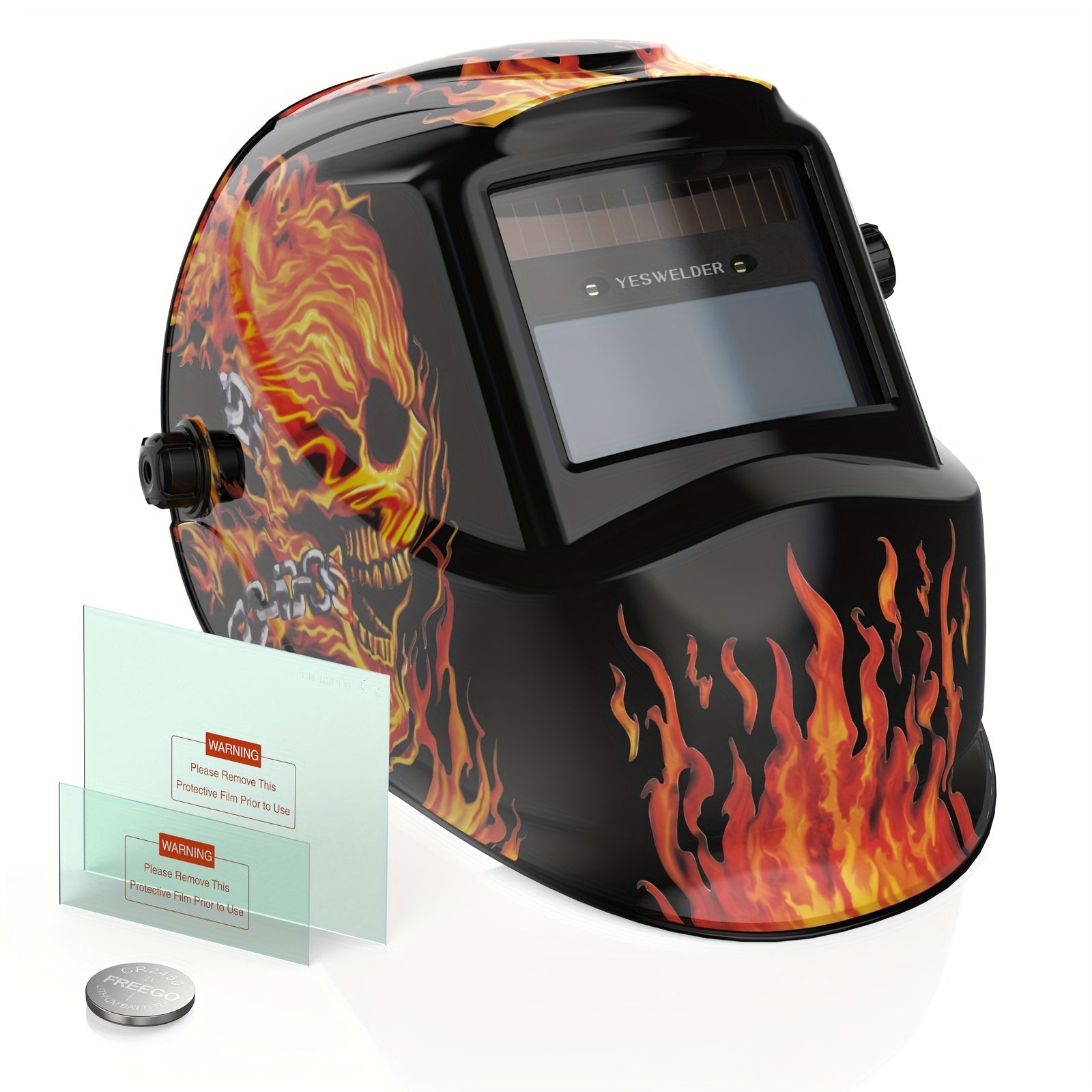 YESWELDER Auto-Darkening Welding Helmet – Solar Powered, True Color, Wide Shade 4/9-13 | TIG, MIG & ARC Welding Hood | Model LYG-L500A | Professional Welder Safety Gear | ShopVora CA