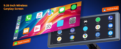 Portable Wireless CarPlay Screen for Car – 7"/9"/9.26" HD Display, Android Auto, GPS Navigation, Bluetooth, FM, AUX, AirPlay, Voice Control, Plug & Play for All Vehicles (Lamtto)