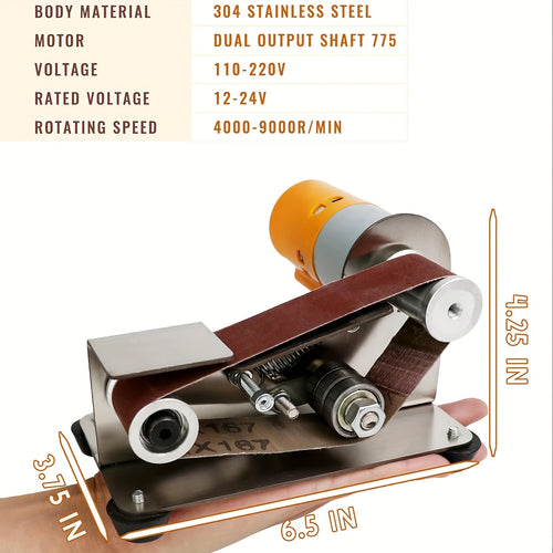3-in-1 Mini Belt Sander & Knife Sharpener Electric Bench Grinder – 15° Sharpening Angle, 7-Speed Adjustable Buffer Polisher for Metal, Wood & DIY Handcraft, Tool Sharpening Machine Canada