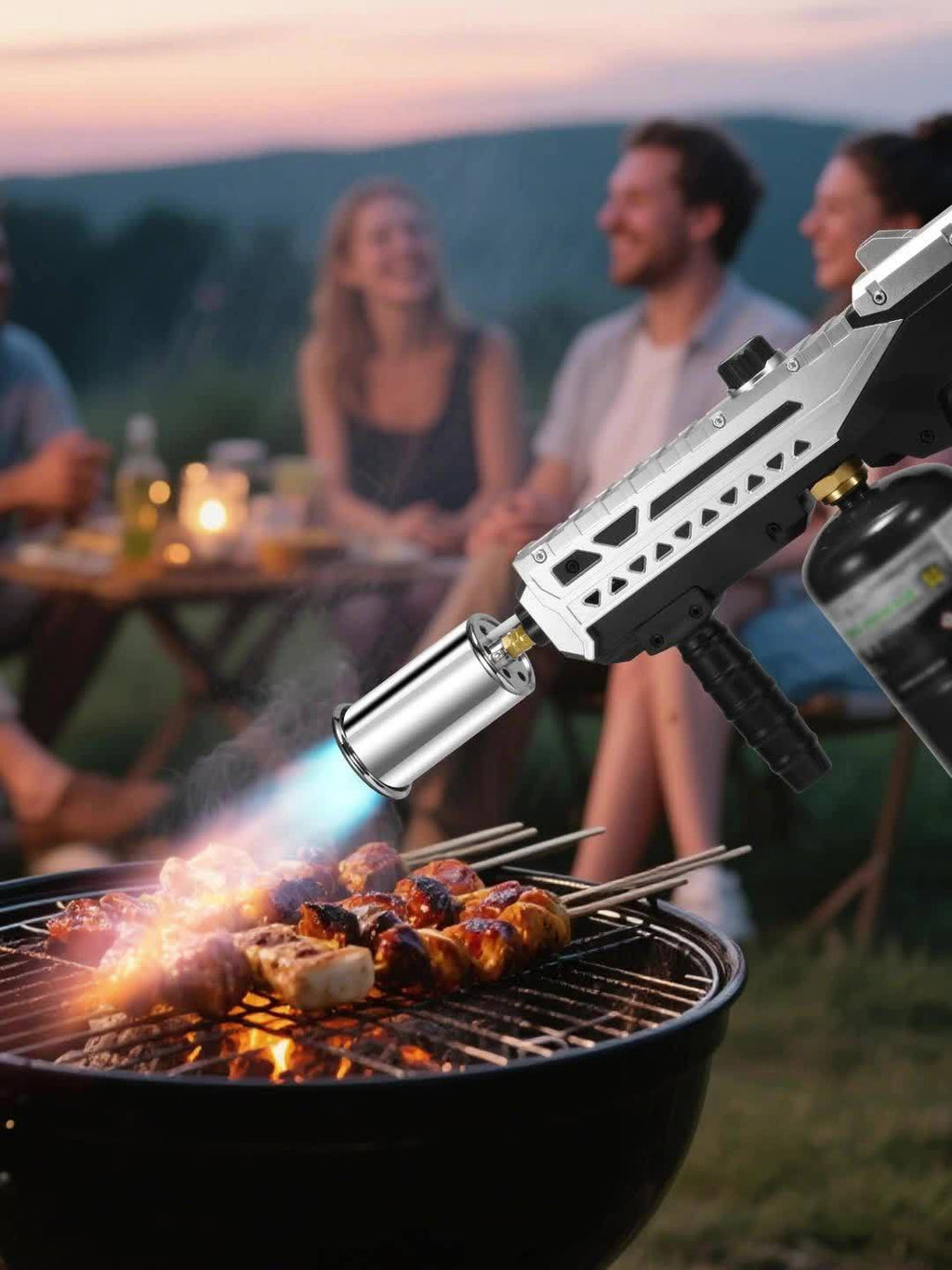 Powerful Propane Torch Gun, Flamethrower with Adjustable Flame, Blow Torch for Campfire, Fire Pit Starter, BBQ, Weed Killing, Fun Gift (Propane Tank Not Included)