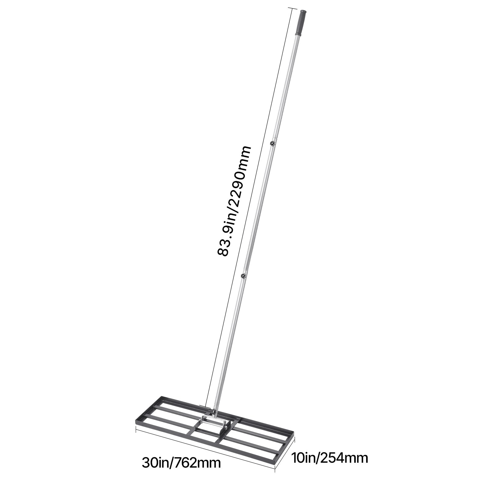 VEVOR 10x30/36/48in Lawn Leveling Rake 83.9 in Adjustable Handle for Yard Golf Court