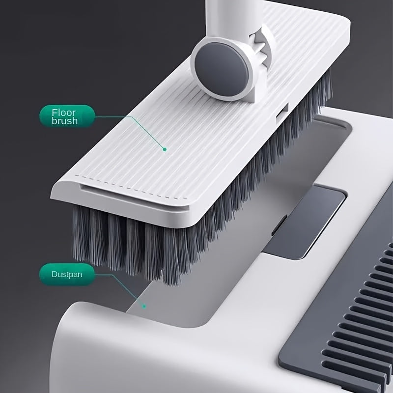 3-in-1 Folding Broom, Dustpan & Floor Brush Set Soft Bristles for Hair-Free, Efficient Cleaning Long Handle for Flexible, Effortless Use Versatile for Home, Office & Dorm Settings Compact Storage Cleaning Essential