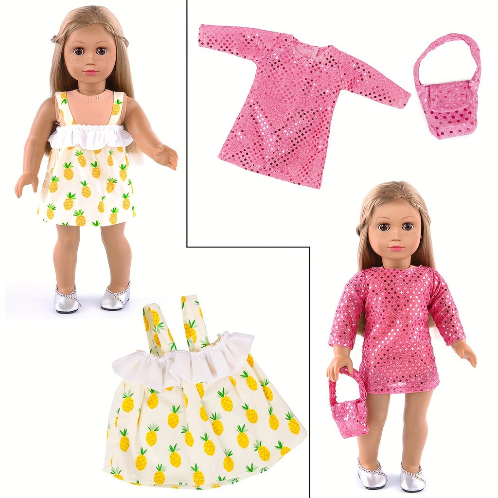 10 Sets of Clothing And Additions Designed for 18-Inch Dolls, Suitable for 18-Inch Girl Dolls (Doll And Shoes Not Included)