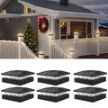 6/12/18 Pack 4x4in Solar Post Cap Lights, 2 Brightness Levels with 3 Modes (Cool/Warm/Neutral White) Auto On/Off for Deck/Yard/Garden