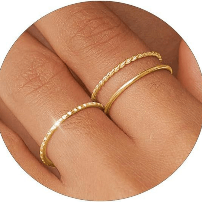 925 Sterling Silver Twisted Rope Ring Set for Women – 3-Piece Stackable Elegant Knot Rings for Daily Wear, Parties & Gifts | ShopVora CA