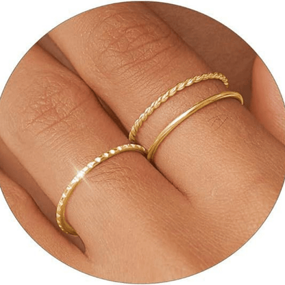 925 Sterling Silver Twisted Rope Ring Set for Women – 3-Piece Stackable Elegant Knot Rings for Daily Wear, Parties & Gifts | ShopVora CA