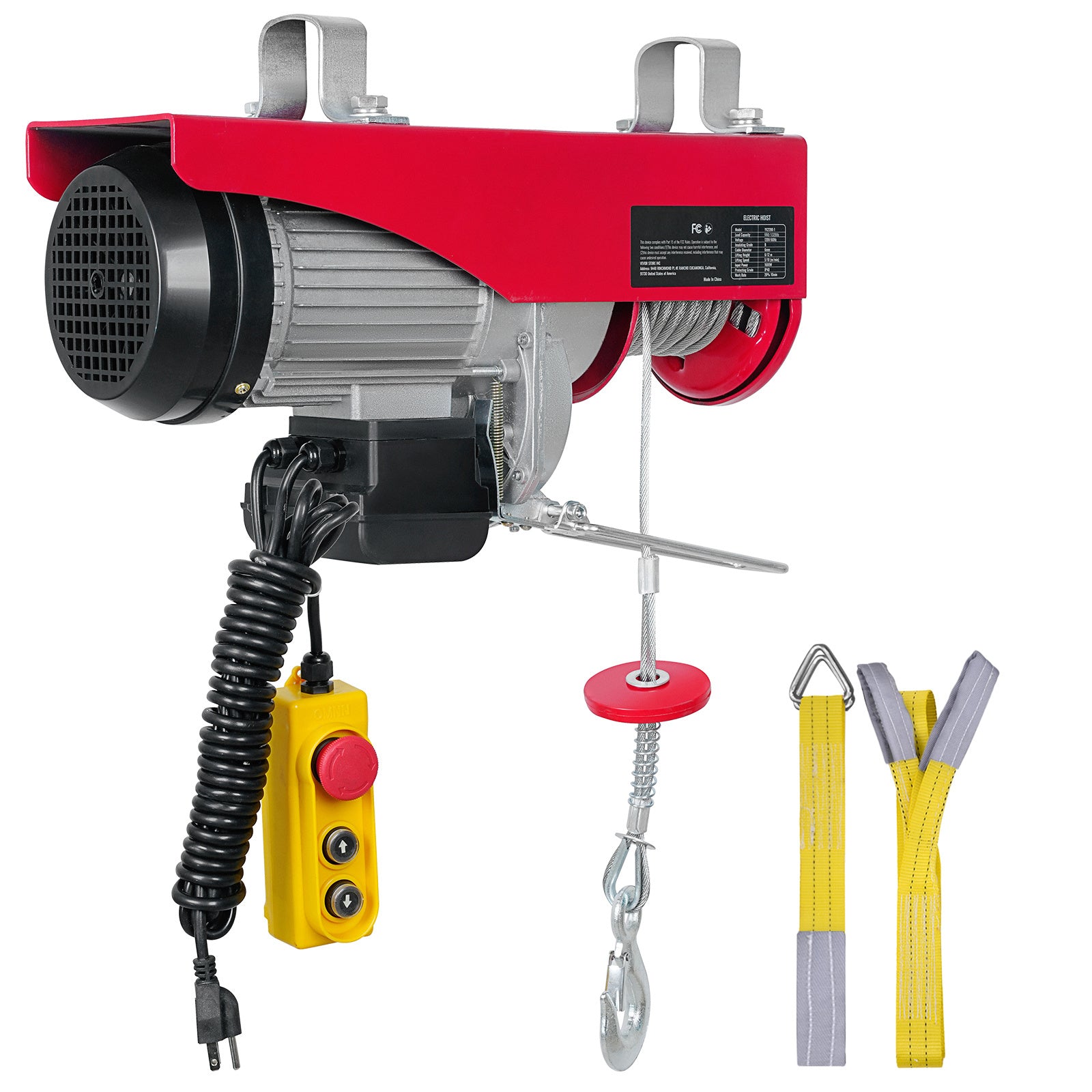 Electric Hoist 440–2200 lbs Lifting Capacity – Steel Wire Winch, Pure Copper Motor, 14ft Wired Remote Control, 40ft Cable, for Garage, Warehouse & Factory | ShopVora CA