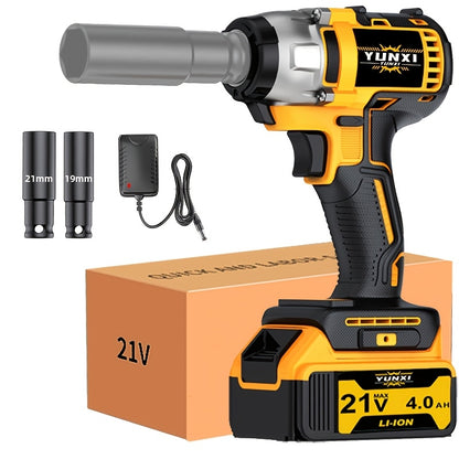 21V Cordless Electric Impact Wrench Full Kit – Lithium Battery, Charger, Toolbox & Sockets Included, High Torque Wireless Wrench for Car Repair, Home & Family Use, Gift for Men & Mechanics