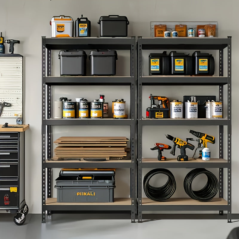 5-Tier Heavy-Duty Garage Storage Rack 2000 lbs Capacity – 60"/72" Adjustable Industrial Shelving Unit, Black Metal, Easy Assembly for Garage, Closet & Pantry Organization | ShopVora CA