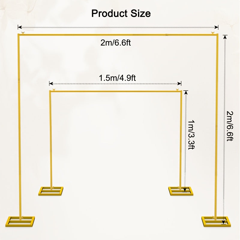 6.6ft/2m Square Balloon Arch Frame & Photo Booth Backdrop - Heavy-Duty Portable Metal Arch for Balloons, Easy Assembly for Weddings, Birthdays, Showers, Halloween, Christmas Parties - Sturdy Frame for Decorations Suitable for Events