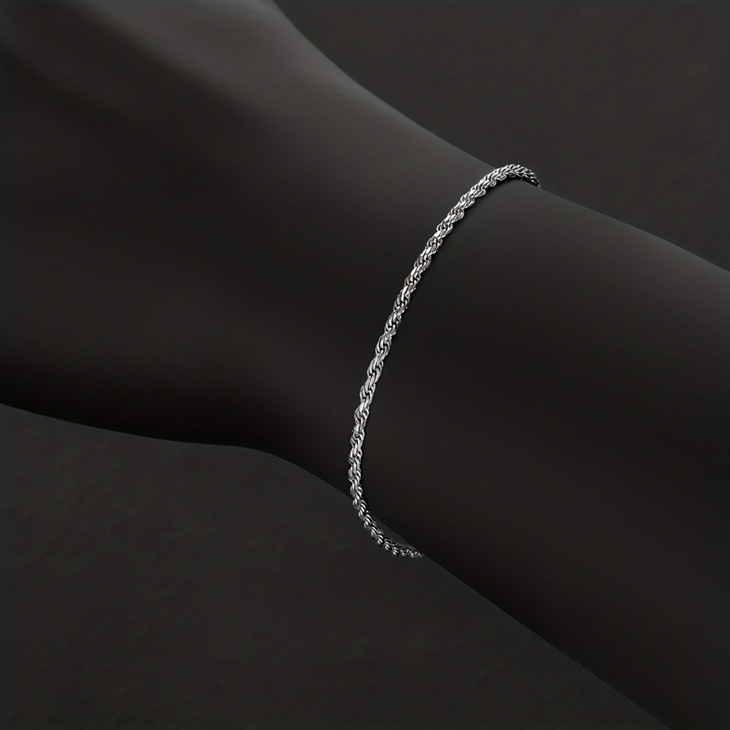 925 Sterling Silvery Twisted Classic Bracelet Silvery Bracelet Daily Wear Accessories
