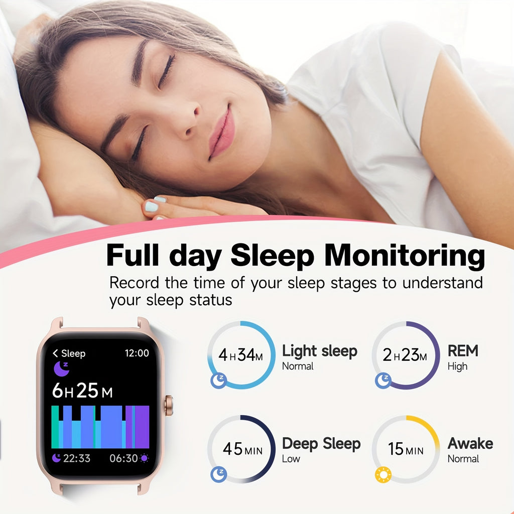 Mother'S Day Gift, FAWEIO Smartwatch For Women Men (Answer/Make Calls), 1.8" Full Touch HD Screen Smart Watch, Built-in Alexa, 100+ Sports Modes, WaterProof, Fitness Activity Tracker Pedometer, For IPhone & Android