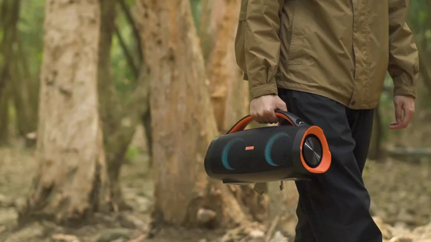 Outdoor Bluetooth Speaker 100W DOSS IPX6 Waterproof Portable Party Speaker with LED Lights – Bluetooth 5.3, 20H Playtime, 10400mAh Power Bank for Camping Beach BBQ | ShopVora CA