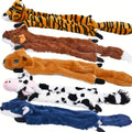 Crinkle Squeaky Dog Toys 5-Pack – No Stuffing Plush Animal Chew Toys for Large & Medium Dogs, Multi-Colored Soft Squeaky Doggie Toy Set