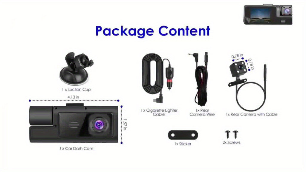 Dual Dash Cam Front 1080P And Cabin 720P, 170° Wide Angle, Night Vision, 24H Parking Monitor, G-Sensor, Loop Recording, Suction Cup Mount, Vehicle Recording, Compact Design, Reliable Recording, Longdistance Drivers, Christmas And Halloween Gift