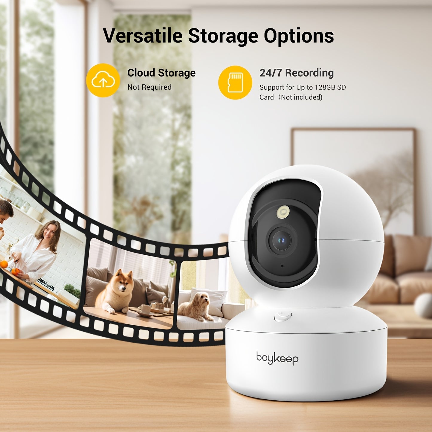 Indoor Security Camera 360° Pan Tilt WiFi 5G/2.4GHz, K30 Wireless Home Camera with Color Night Vision, 2-Way Audio, Motion Tracking, Cloud Storage & App Control