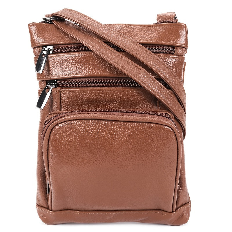 Crossbody Leather Bag Genuine Leather Messenger with Adjustable Strap & Smartphone Pocket – 3 Sizes: Regular, Plus & X-Large | 9 Colours | Fashionable Handheld Shoulder Bag | ShopVora CA