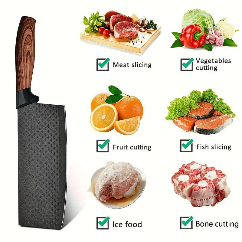 7pcs Kitchen Tool Set, Including Stainless Steel Kitchen Knives, Fruit Knives, Chicken Bone Scissors, Etc., Essential Items for Home Kitchens And Restaurant Cooking