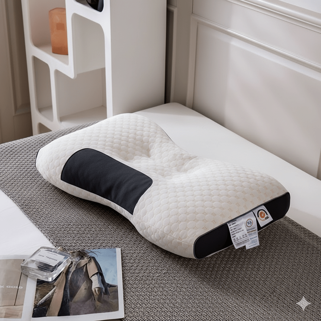 1pc/2pcs Knitted Ergonomic Pillow, 9-Hour Rest 1100G Filling Upgraded Version, for Comfortable Sleeping and Massage, Hypoallergenic Removable Washable Cover, Moisture Absorption Breathable, Household Bedroom Decorative Cushion, All-Season White Neck Comfo