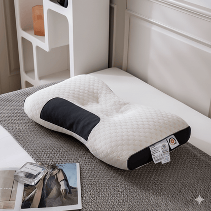 Knitted Ergonomic Pillow 1100G Filling – 9-Hour Neck Support, Hypoallergenic Removable Washable Cover, Breathable Moisture-Wicking | Bedroom Decorative Cushion for All Seasons | 1pc & 2pc | White & Grey | ShopVora CA