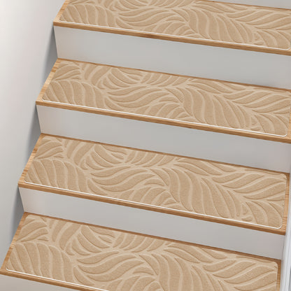 Anti-Slip Self-Adhesive Stair Treads – 3D Embossed, 30x8 Inch, 7/15-Piece Set, Indoor & Outdoor Stair Mats for Pets & Seniors, No-Tool Install, Scratch Resistant, Cut-to-Fit Design