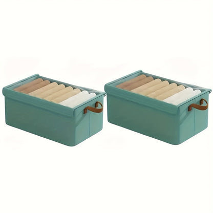 Foldable Dust-Proof Clothing Storage Box with Lid, Under Bed Storage Organizer for Wardrobe, Blankets, Pants, Dormitory Home Use, Space-Saving Collapsible Fabric Bin