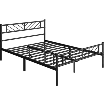 Metal Platform Bed Frame Twin Full Queen with Arrow Headboard Footboard No Box Spring Needed Underbed Storage - ALDEN DESIGN Minimalist Bed, White Black, Canada