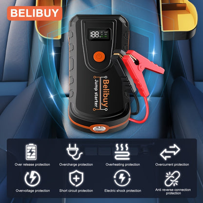 High-Power Portable Car Starter with 6000mAh Rechargeable Battery & USB Charging – Upgraded Emergency Booster for Vehicles Under 36V