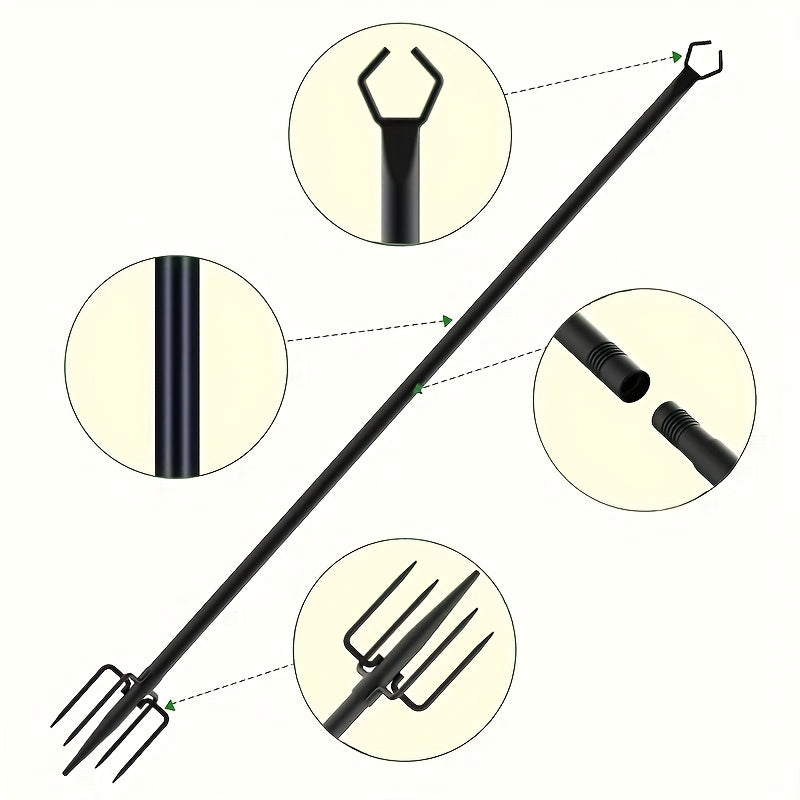String Light Poles for Outside Thickened Metal Hanger Pole with Fork - Outdoor Lighting Post for Patio, Garden, Backyard, Yard & Front Porch Decor, 2, 4, 6 or 8 Pack