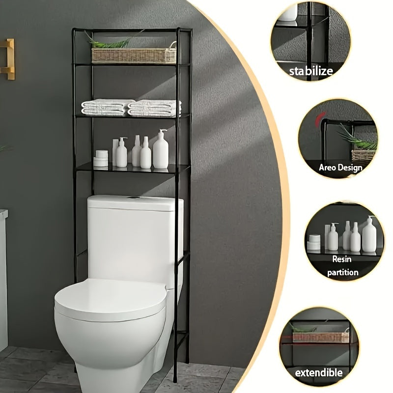 3-Tier Metal Utility Storage Rack, Freestanding Multipurpose Organizer for Bathroom, Balcony, And Laundry Room, Space-Saving Floor Mounted Shelf for Additions And Essentials, Shelves