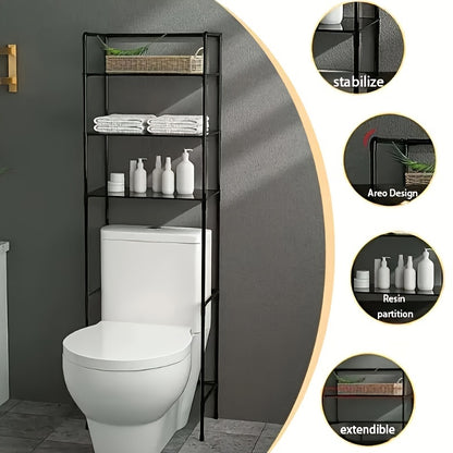 3-Tier Freestanding Metal Utility Shelf Rack – Multipurpose Space-Saving Floor Storage Organizer for Bathroom, Balcony, Laundry Room & Kitchen – Sturdy Steel Shelving Unit, Easy Assembly
