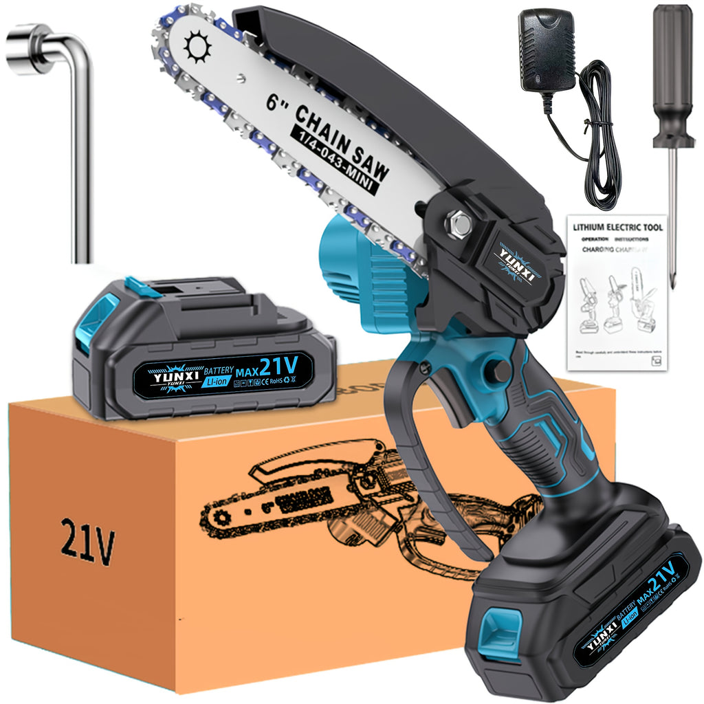 Wireless Mini Chainsaw, Portable Cordless Chainsaw, Small Handheld Chainsaw, Suitable for Tree Pruning Branches, Yards, Residences, And Gardens