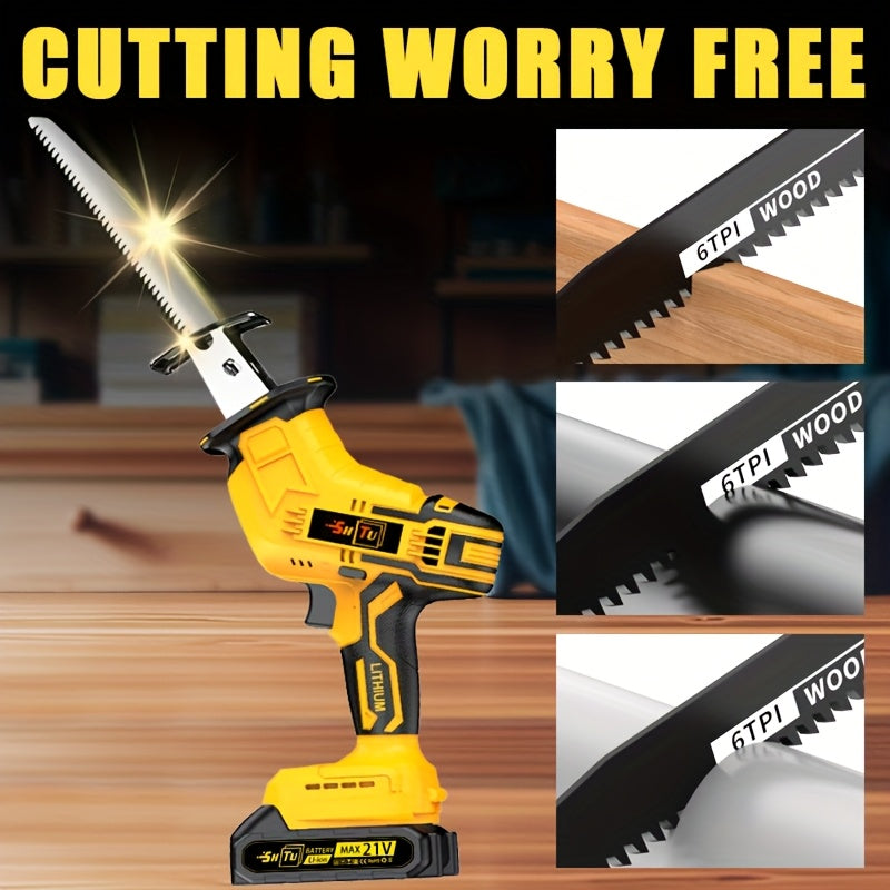2026 Lithium-ion Electronic Saw, Electric Cordless Saw, Cordless Reciprocating Saw, Suitable for Home and Outdoor Use, Suitable for Electric Reciprocating Saw, Cutting Trees, Thin Wooden Boards and Soft Metal Wood, a Gift for Boyfriends and Fathers!