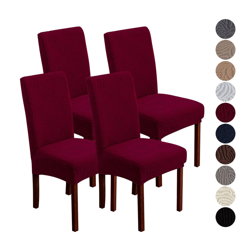 4/6pcs Waterproof Chair Covers for Dining Room, Stretch Jacquard Dining Chair Slipcovers Removable Washable Chair Protector for Kitchen, Hotel, Restaurant