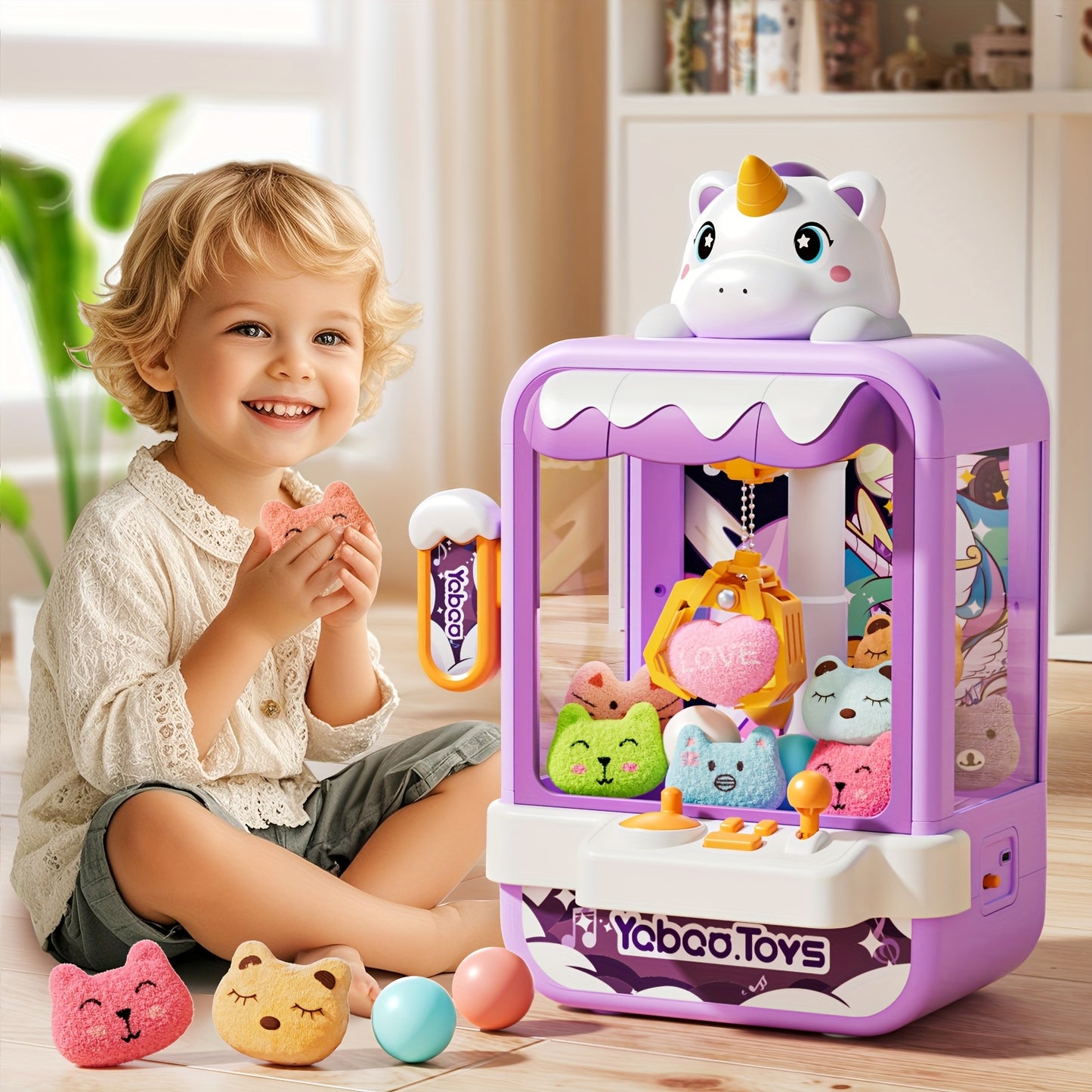 Claw Machine Toy for Kids with 20 Mini Dolls – Arcade Vending Claw Game for Girls & Boys Ages 3-10, Fun Birthday Gift & STEM Play Toy