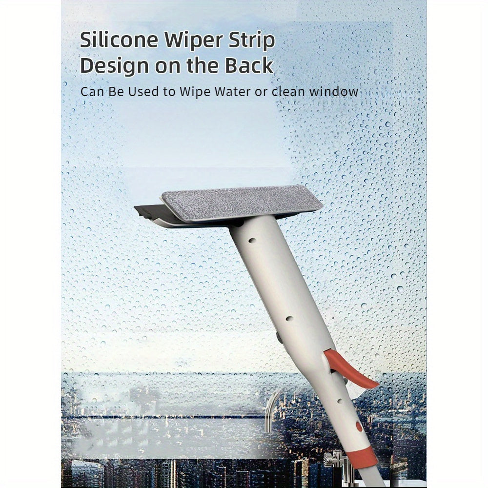 3-in-1 Glass Cleaning Kit with Metal Pole & Silicone Scraper – Window Cleaner for High Windows, Shower Doors & Car Windshields, Home Cleaning Tool Canada