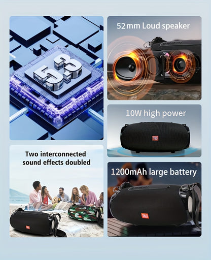 TG534 Portable Bluetooth Speaker with TWS Stereo Hi-Res Audio, Dual Speakers, FM Radio, TF Card, U Disk & Hands-Free Calls – Wireless Speaker for Phone, Tablet & TV Canada