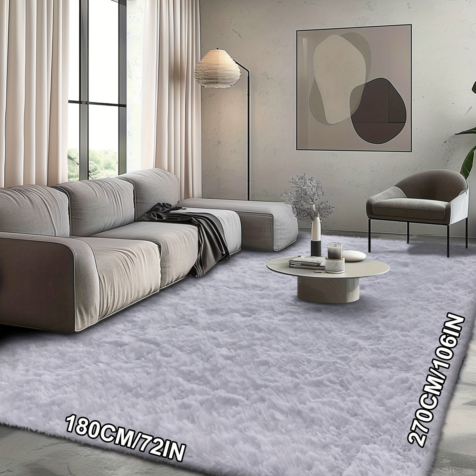 Fluffy Soft Area Rug – Luxury Non-Slip Indoor Carpet for Living Room, Bedroom & Home Decoration, Ultra-Plush Floor Rug, 7 Colours & 5 Sizes, Tie-Dye Black White Navy Blue Grey