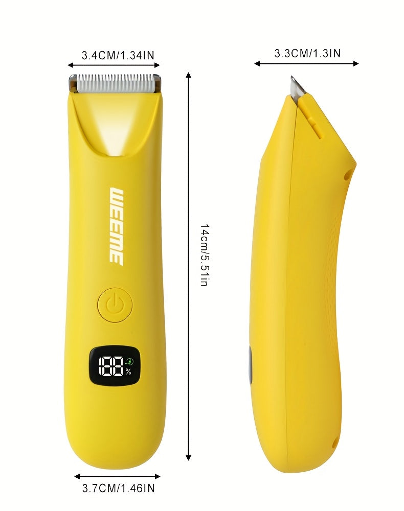 WEEME Precision LED Bikini & Body Trimmer For Men & Women - Painless Hair Removal, Skin-Friendly, USB Rechargeable, Lithium Battery, LCD Display, Perfect Father'S Day Gift For Him, Precision Trimmer| Gentle Epilator|Painless Removal