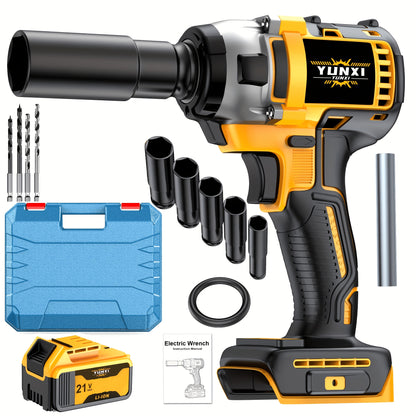 Cordless Impact Wrench Kit 21V Brushless with Lithium Battery – Wireless Impact Gun & Drill Combo, Optional Toolbox, Charger & Sockets | High-Torque Power Tool for Car & Home Use, Great Gift for Men