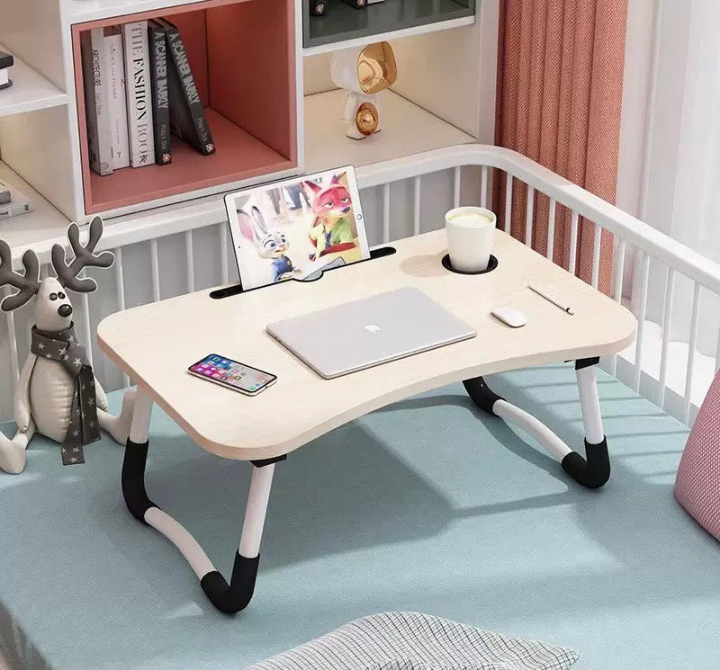 2pcs set of Table and Rag, Extra-Large Portable Laptop Desk with Cup Holder & Drawer - Multifunctional Tray Stand for Bed, Sofa, Floor Use - Sturdy, Durable, Foldable Design