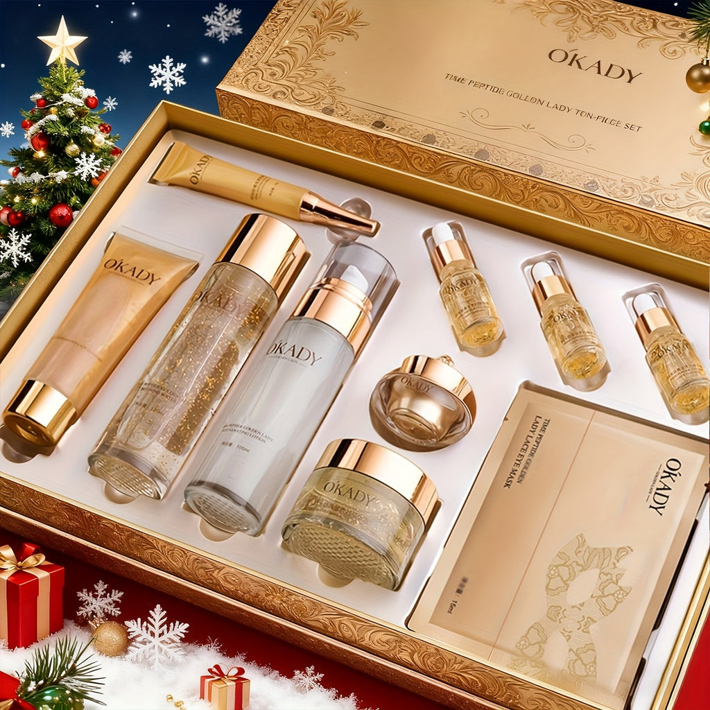 24K Gold Luxury Polypeptide Skincare Set – Day & Night Moisturizing & Firming Skin Care for All Skin Types, Non-Allergenic – Premium Christmas, New Year & Holiday Gift for Women