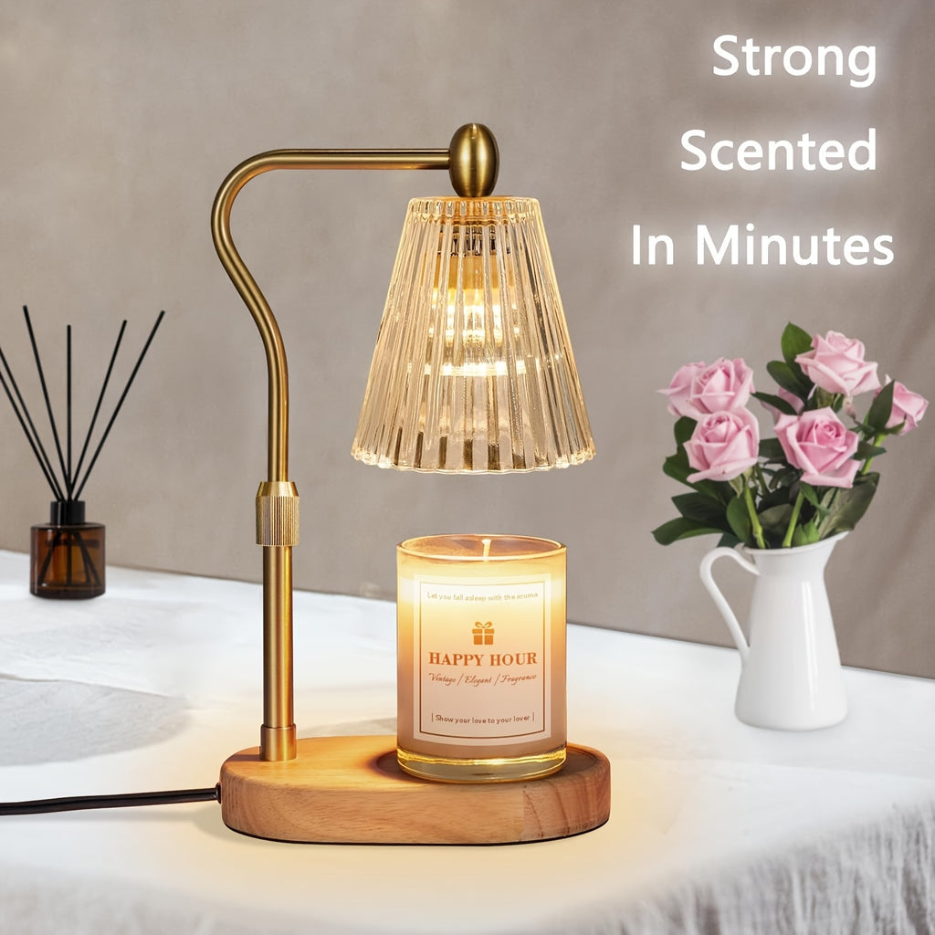 BANBERS Candle Warming Lamp with Timer Dimmer, Adjustable Height, Melting Lamp - Adjustable Height Glass Lamp, SUitable for New Home Bedroom, Scented Jar for Retro Home Decoration, A Gift for Women