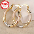 S925 Sterling Silver Bohemian Hoop Earrings for Women – Vintage Twisted Round Earrings for Casual Wear, Weddings, Parties & Birthday Gifts | ShopVora CA