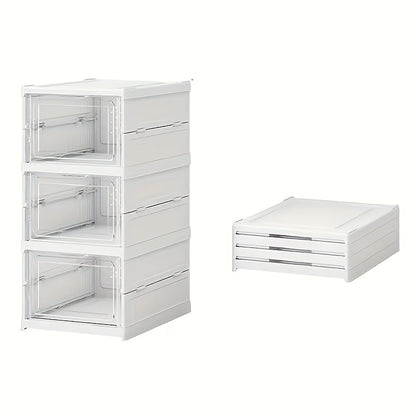 Foldable Transparent Shoe Box 3 6 Tier Stackable Shoe Storage Organizer Dustproof Breathable with Lid No Assembly Freestanding Plastic Shoe Rack - Space Saving Large Capacity, Canada
