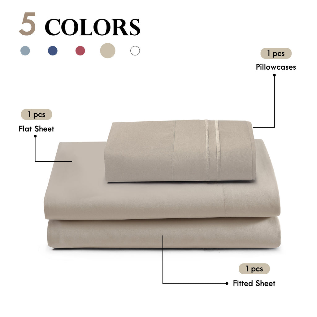 3/4pcs 14 Inch Deep Pocket Sheet Set – Lightweight, Breathable and Cooling – Wrinkle and Fade Resistant, Hotel Luxury–Ideal for Home, Dorms and Cool Summer Nights – Great Fall Winter Gift – Pillowcase, Flat Sheet, Fitted Sheet, Twin Full Queen King