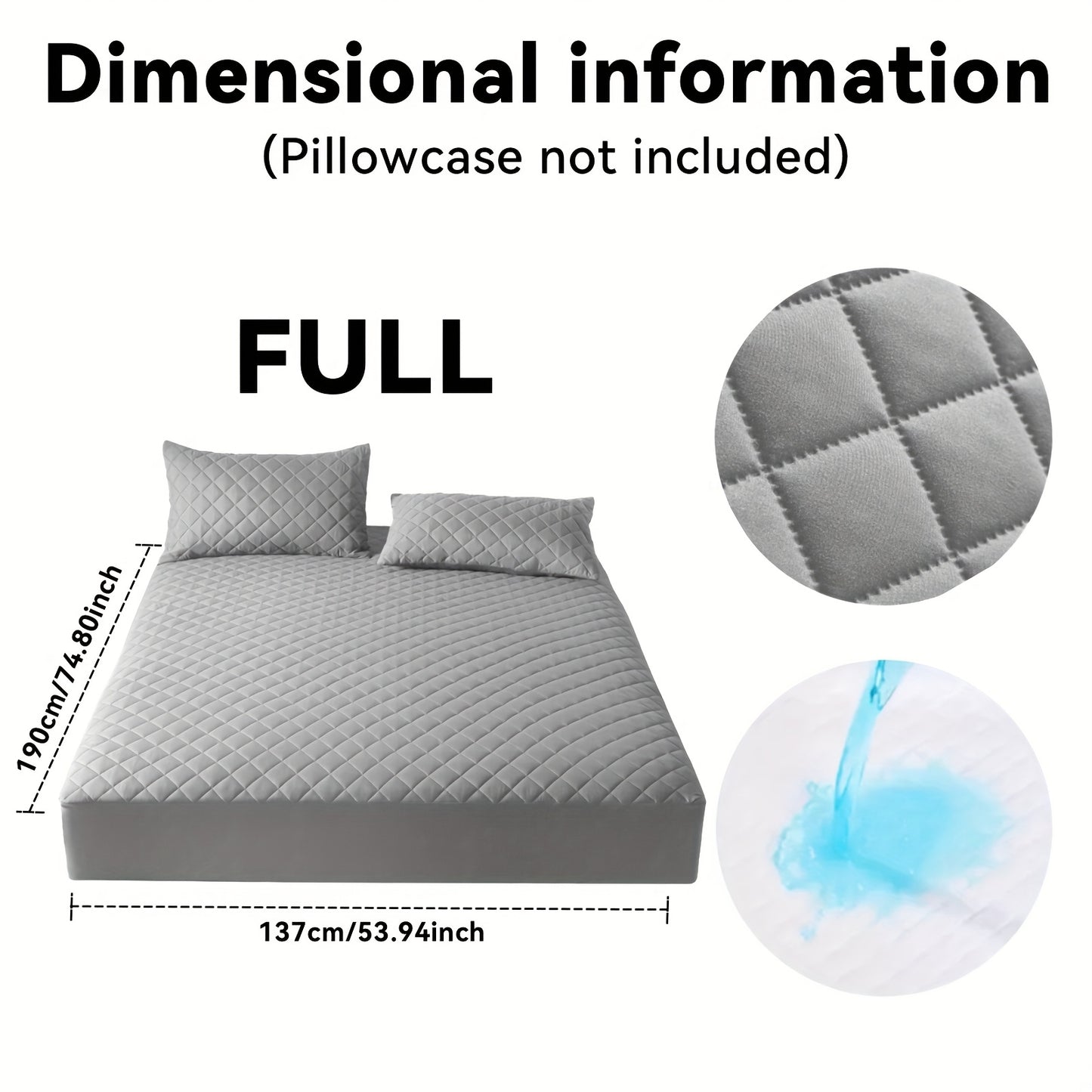 Waterproof Mattress Protector Set 2/3pcs, Thick Deep Pocket 9-15" Fitted Sheet & Pillowcase, Soft All-Season Bedding, Machine Washable – Twin Full Queen King, Multiple Colours