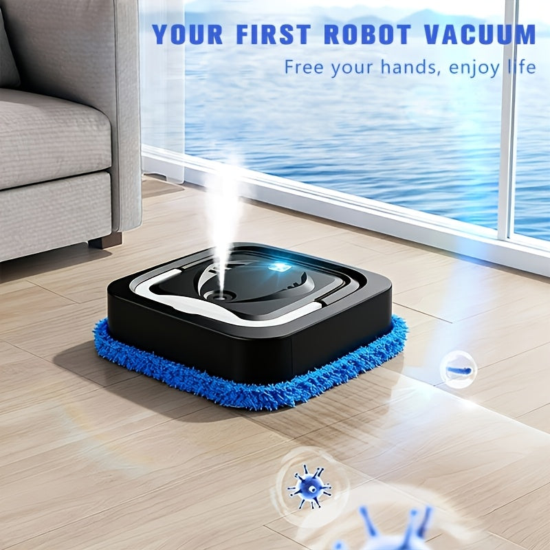 Robot Mop, Steam Cleaner, 3-In-1 Mopping, Dusting, And Humidifying Functionality. Wet/Dry Mop with Spray Feature. Up to 75 Minutes of Runtime. Efficient Cleaning. Essential for Apartments, Dorms, And Homes. Perfect Gift