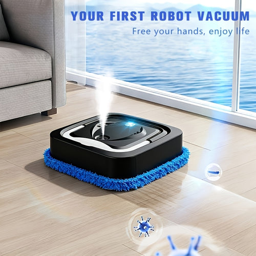 Robot Mop 3-in-1 Steam Cleaner with Spray, Mopping Dusting & Humidifying, Wet Dry Floor Mop 75-Min Runtime – Cordless, Ideal for Apartments Dorms Homes, Perfect Gift